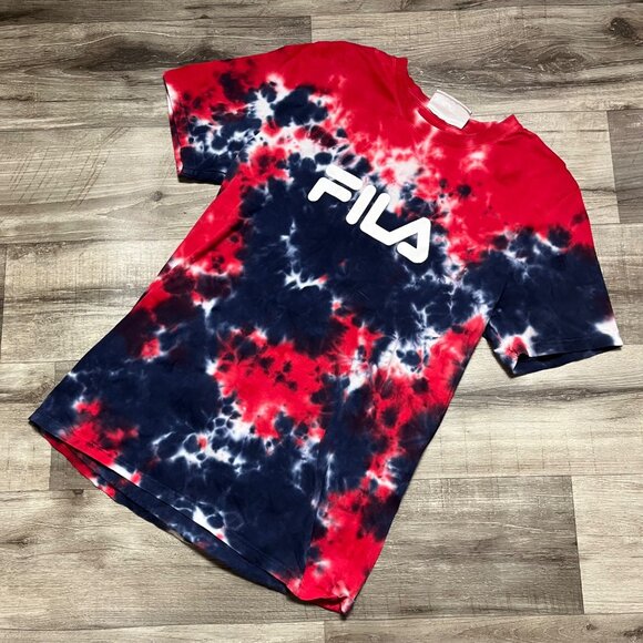 FILA Short Sleeve Graphic Tee Shirt Tie Dye Multi Men’s Size S - Picture 1 of 7